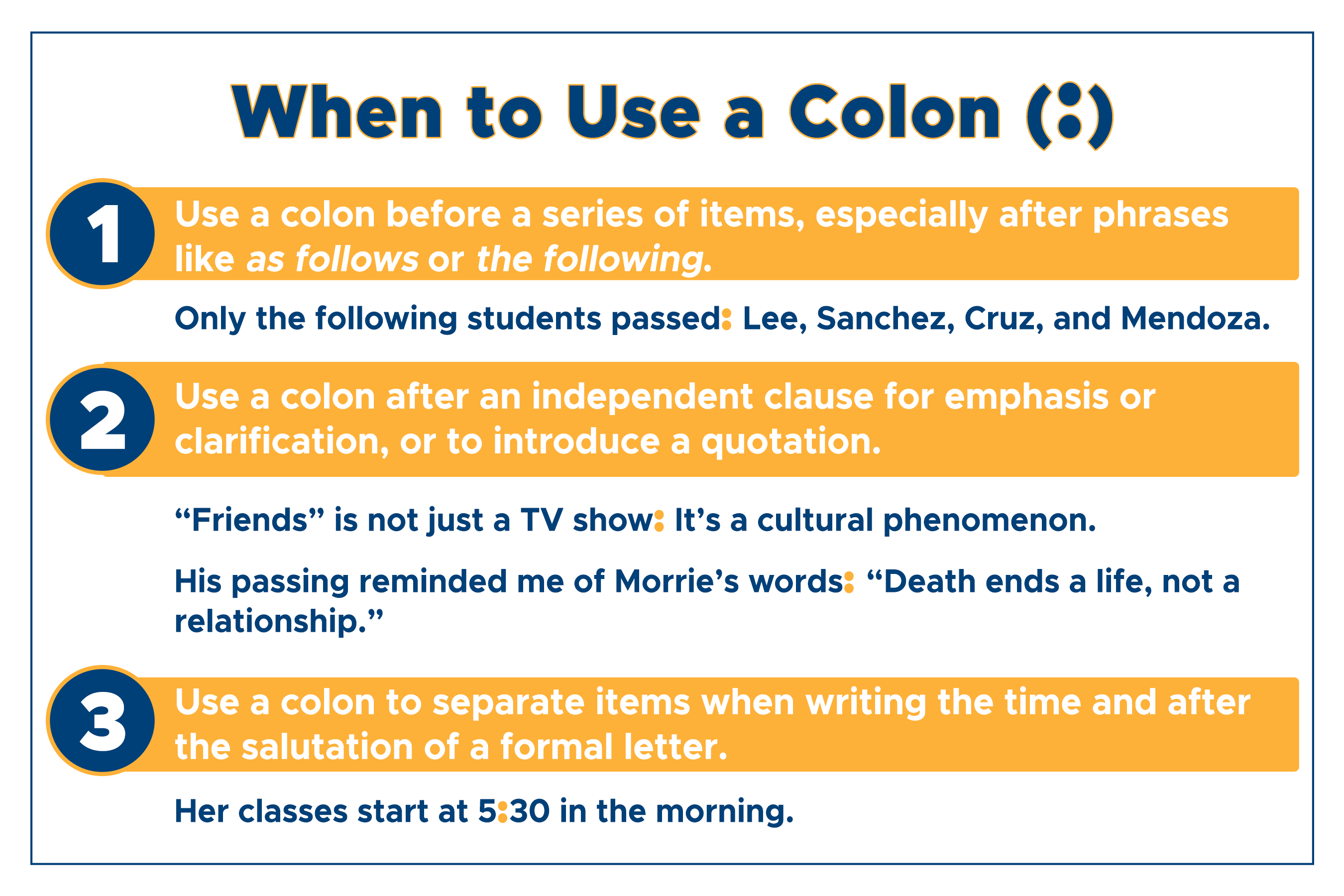 Colon Punctuation Examples