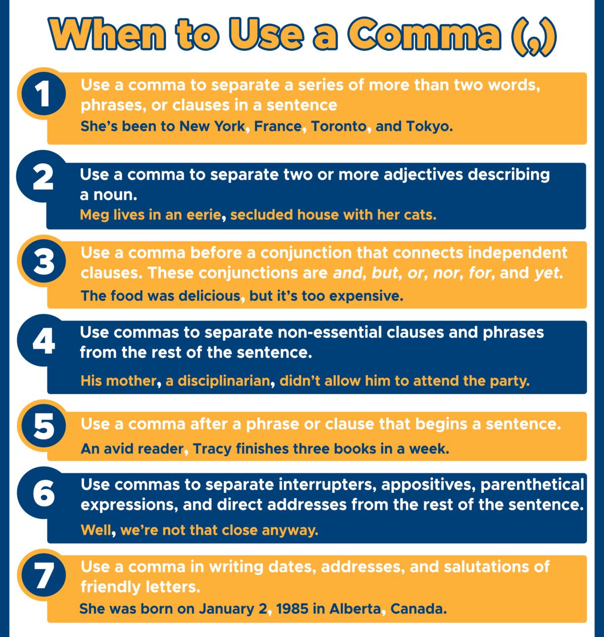 Comma Rule 4 Examples